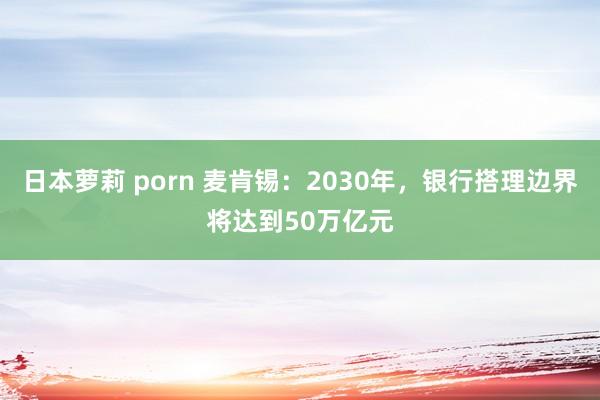 日本萝莉 porn 麦肯锡：2030年，银行搭理边界将达到50万亿元