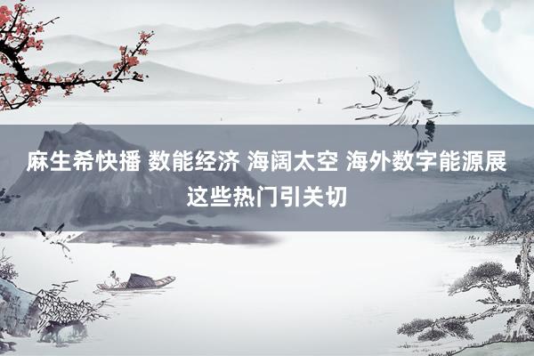 麻生希快播 数能经济 海阔太空 海外数字能源展这些热门引关切