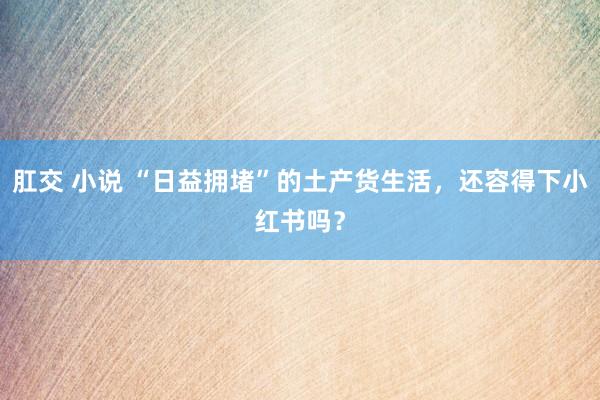 肛交 小说 “日益拥堵”的土产货生活，还容得下小红书吗？