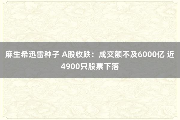 麻生希迅雷种子 A股收跌：成交额不及6000亿 近4900只股票下落