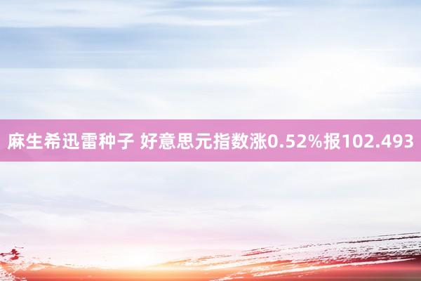 麻生希迅雷种子 好意思元指数涨0.52%报102.493