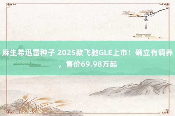 麻生希迅雷种子 2025款飞驰GLE上市！确立有调养，售价69.98万起