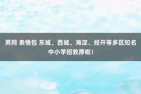 男同 表情包 东城、西城、海淀、经开等多区知名中小学招敦厚啦！