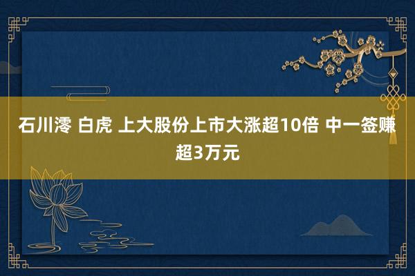 石川澪 白虎 上大股份上市大涨超10倍 中一签赚超3万元