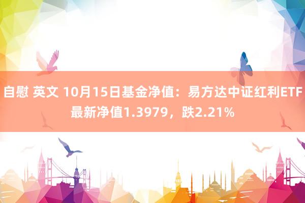 自慰 英文 10月15日基金净值：易方达中证红利ETF最新净值1.3979，跌2.21%