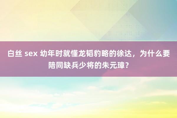 白丝 sex 幼年时就懂龙韬豹略的徐达，为什么要陪同缺兵少将的朱元璋？