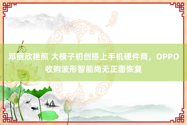 邓丽欣艳照 大模子初创搭上手机硬件商，OPPO收购波形智能尚无正面恢复