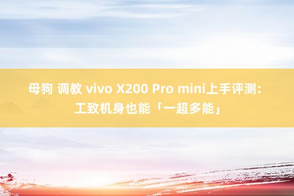 母狗 调教 vivo X200 Pro mini上手评测: 工致机身也能「一超多能」