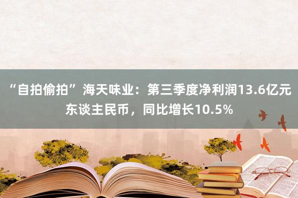 “自拍偷拍” 海天味业：第三季度净利润13.6亿元东谈主民币，同比增长10.5%