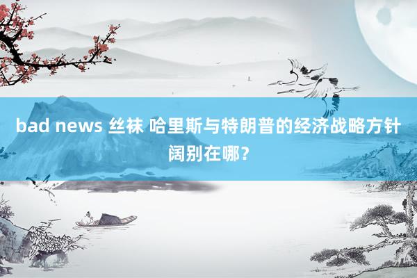 bad news 丝袜 哈里斯与特朗普的经济战略方针阔别在哪？