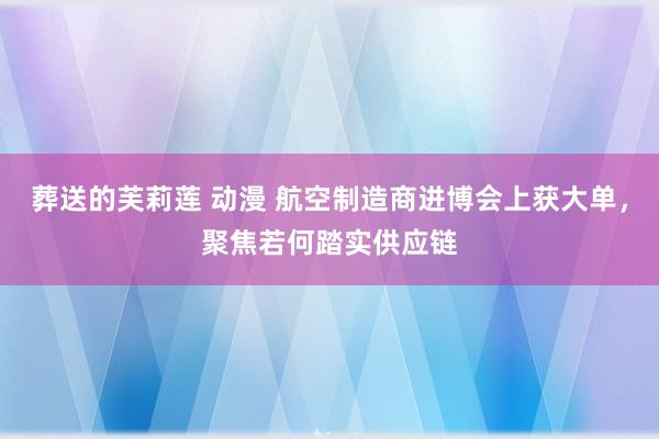 葬送的芙莉莲 动漫 航空制造商进博会上获大单，聚焦若何踏实供应链