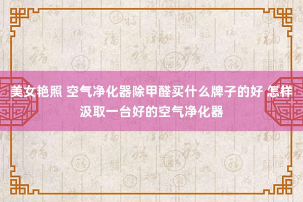 美女艳照 空气净化器除甲醛买什么牌子的好 怎样汲取一台好的空气净化器