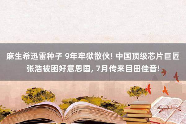 麻生希迅雷种子 9年牢狱散伙! 中国顶级芯片巨匠张浩被困好意思国， 7月传来目田佳音!