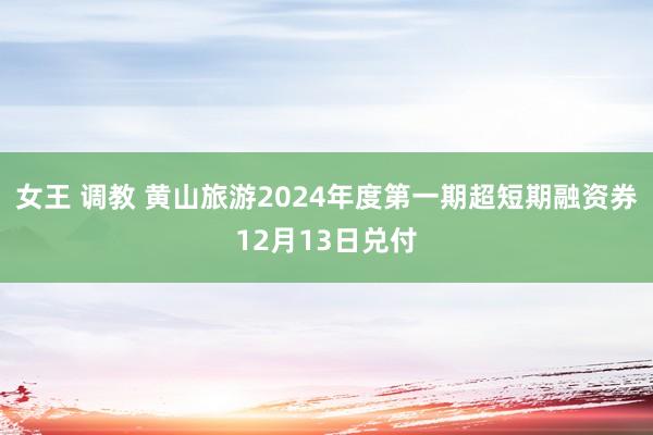 女王 调教 黄山旅游2024年度第一期超短期融资券12月13日兑付