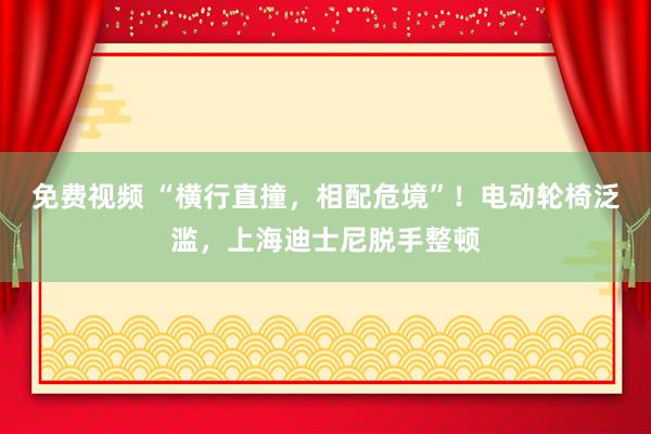 免费视频 “横行直撞，相配危境”！电动轮椅泛滥，上海迪士尼脱手整顿