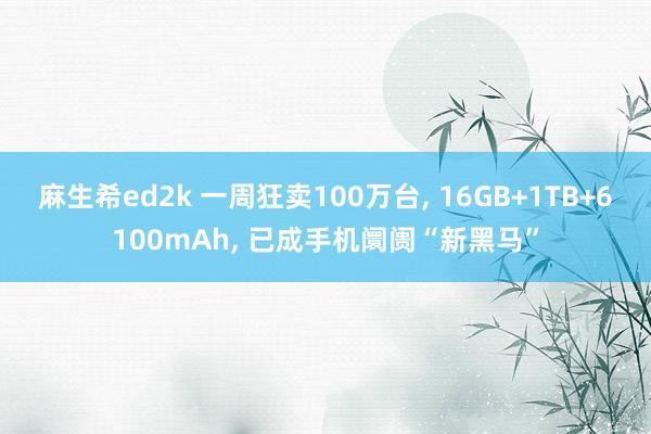 麻生希ed2k 一周狂卖100万台， 16GB+1TB+6100mAh， 已成手机阛阓“新黑马”