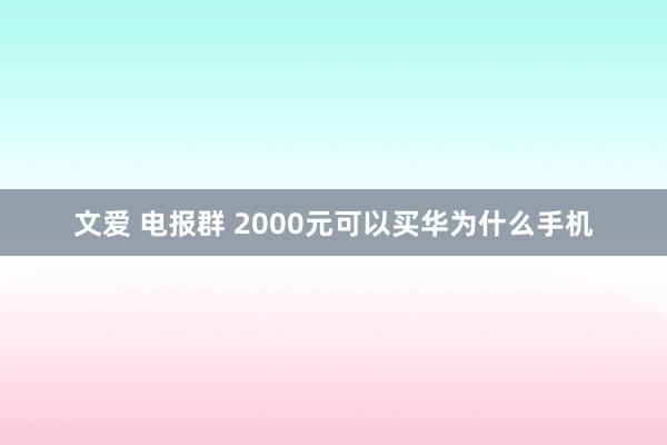 文爱 电报群 2000元可以买华为什么手机