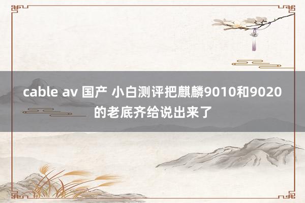 cable av 国产 小白测评把麒麟9010和9020的老底齐给说出来了