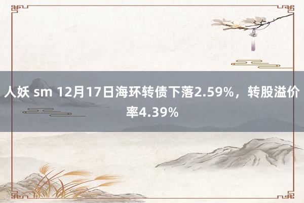 人妖 sm 12月17日海环转债下落2.59%，转股溢价率4.39%