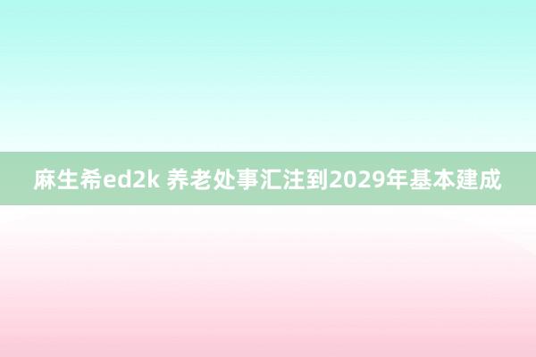 麻生希ed2k 养老处事汇注到2029年基本建成