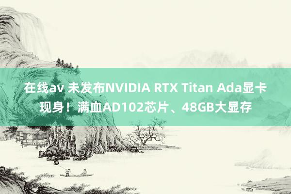 在线av 未发布NVIDIA RTX Titan Ada显卡现身！满血AD102芯片、48GB大显存