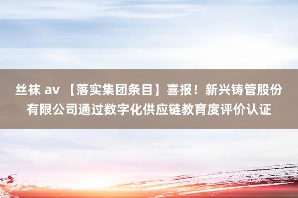 丝袜 av 【落实集团条目】喜报！新兴铸管股份有限公司通过数字化供应链教育度评价认证